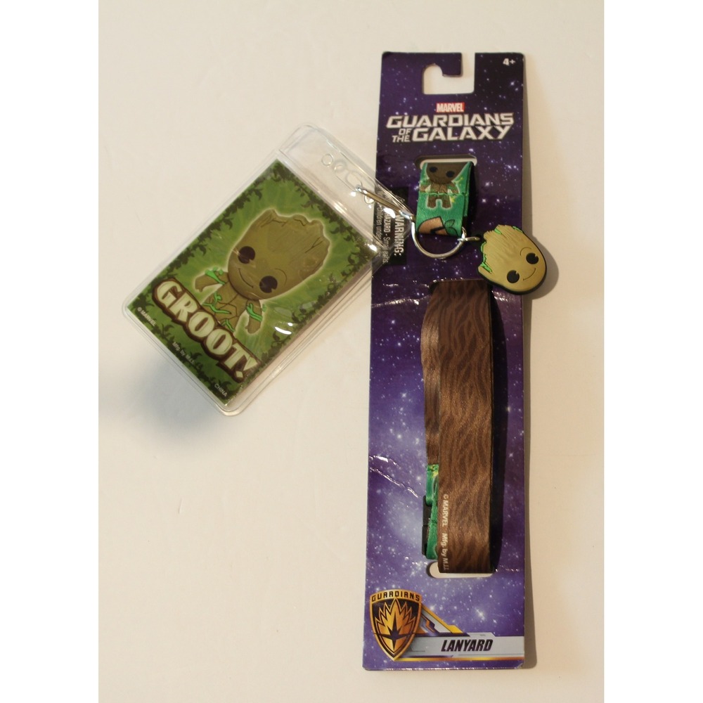 New Marvel Guardians of The Galaxy Groot Lanyard / rubber Figurine / ID Holder F